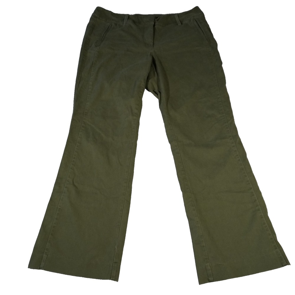 Loft The Perfect Straight‎ Womens 14 Olive Green Khaki Pants chino pants